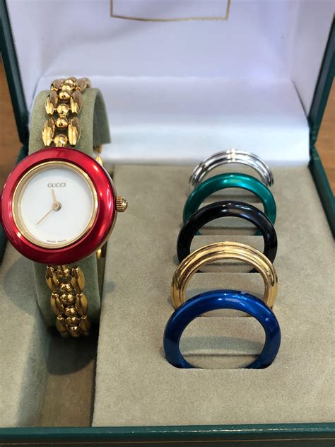 interchangeable bezel watch gucci|gucci watch with changeable bezels.